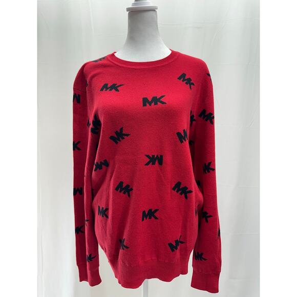 Michael Kors Red Cotton Logo Sweater M - Picture 1 of 5